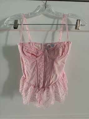 Urban Outfitters Pink Lace Bustier Tank Top
